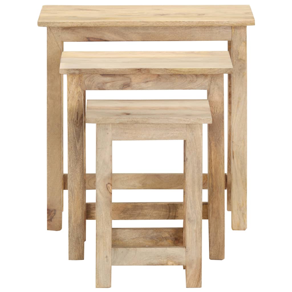 Sidebord Tre Stablebord 3 stk heltre mango