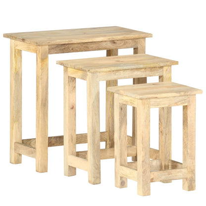 Sidebord Tre Stablebord 3 stk heltre mango