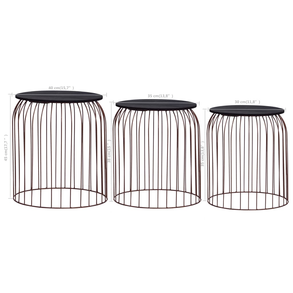 Salongbord Sofabord DIV. 3 stk kobber