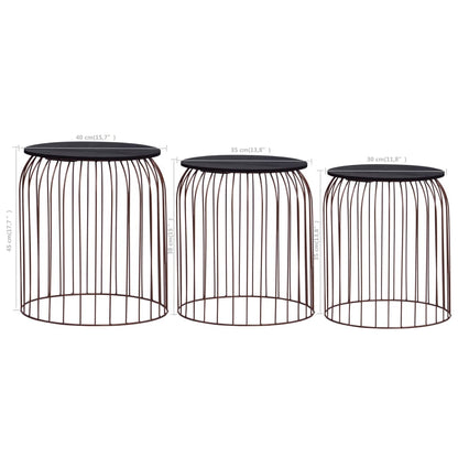 Salongbord Sofabord DIV. 3 stk kobber