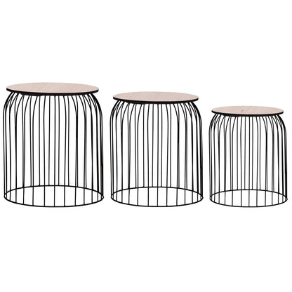 Salongbord Sofabord Svart 3 stk svart