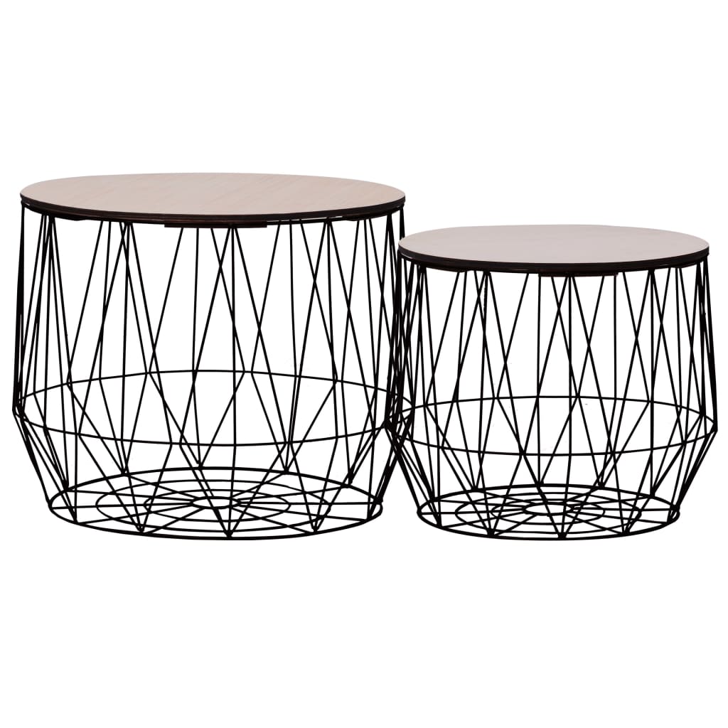 Salongbord Sofabord Svart 2 stk