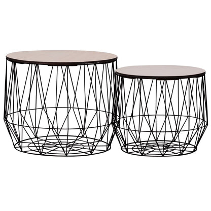 Salongbord Sofabord Svart 2 stk