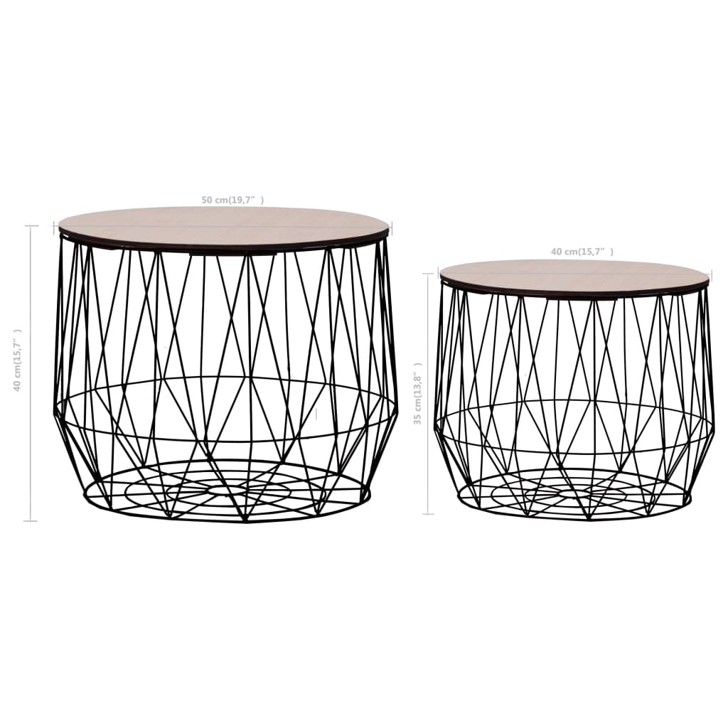 Salongbord Sofabord Svart 2 stk