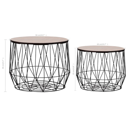 Salongbord Sofabord Svart 2 stk