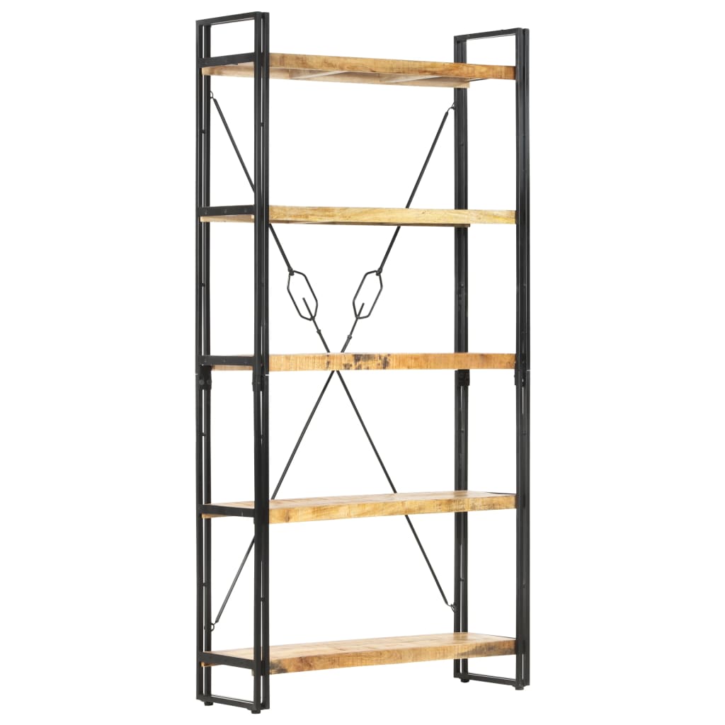 Bokhylle Tre 5 etasjer 90x30x180 cm heltre mango