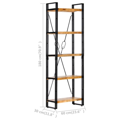 Bokhylle Tre 5 etasjer 60x30x180 cm heltre mango