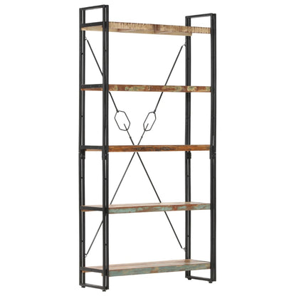Bokhylle Tre 5 etasjer 90x30x180 cm gjenvunnet heltre