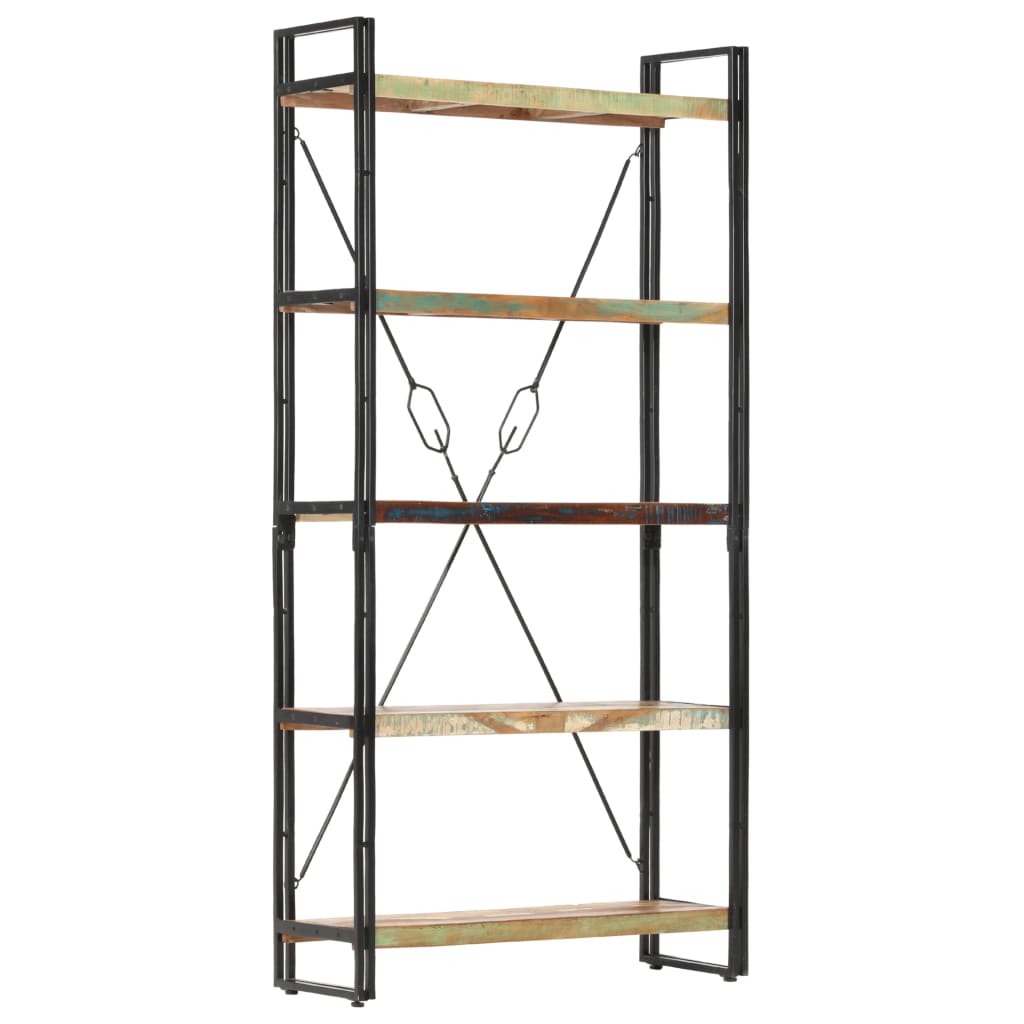 Bokhylle Tre 5 etasjer 90x30x180 cm gjenvunnet heltre