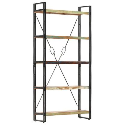 Bokhylle Tre 5 etasjer 90x30x180 cm gjenvunnet heltre