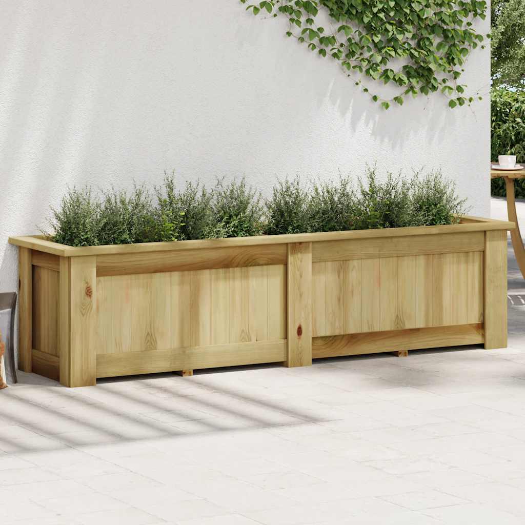 Hevet blomsterbed 196x50x50 cm impregnert furu
