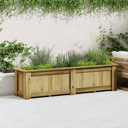 Hevet blomsterbed 196x50x50 cm impregnert furu