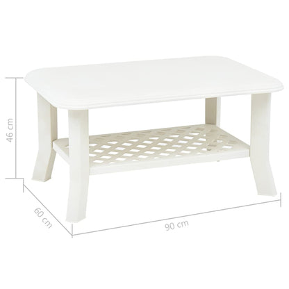 Salongbord Sofabord Hvit 90x60x46 cm plast