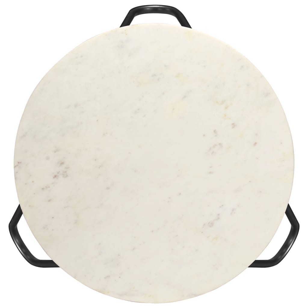 Salongbord Sofabord Hvit 65x65x42 cm ekte stein med marmorstruktur