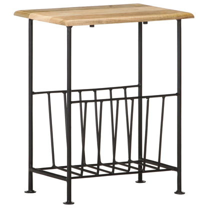 Magasinhylle 40x30x50 cm heltre mango og stål