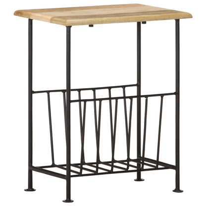 Magasinhylle 40x30x50 cm heltre mango og stål