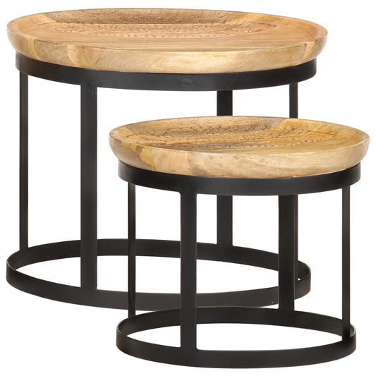 Sidebord Tre 2 stk heltre mango