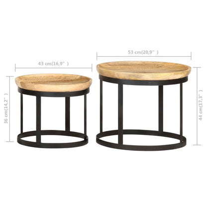 Sidebord Tre 2 stk heltre mango