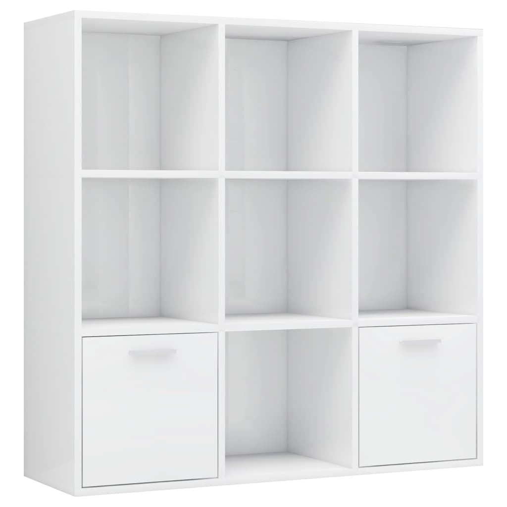 Bokhylle Høyglans Hvit 98x30x98 cm