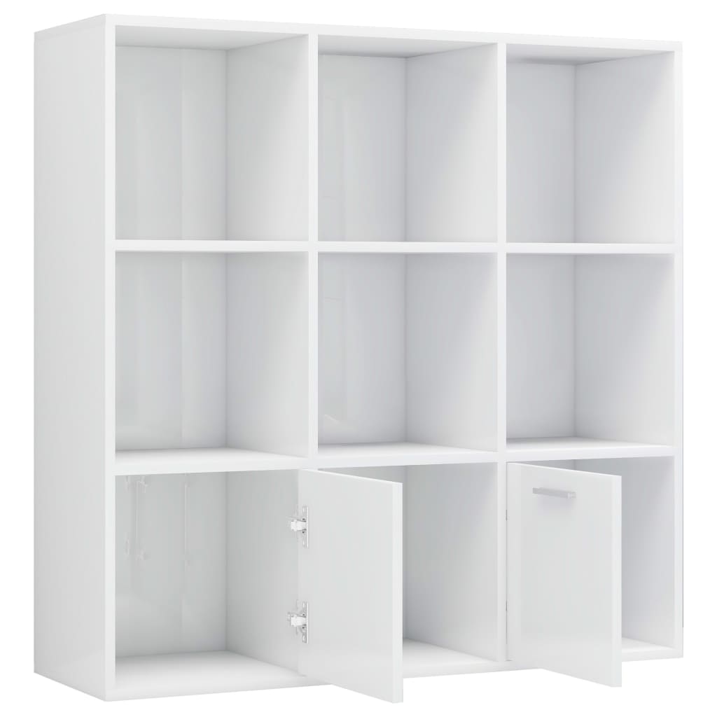 Bokhylle Høyglans Hvit 98x30x98 cm