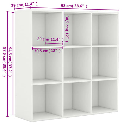 Bokhylle Hvit 98x29x97,5 cm