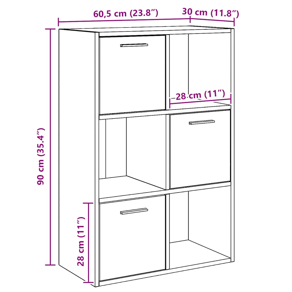 Skap Svart 60x29,5x90 cm