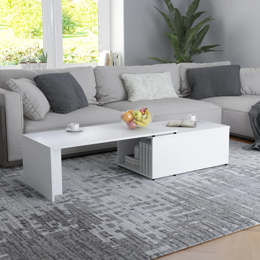 Salongbord Sofabord Hvit 150x50x35 cm