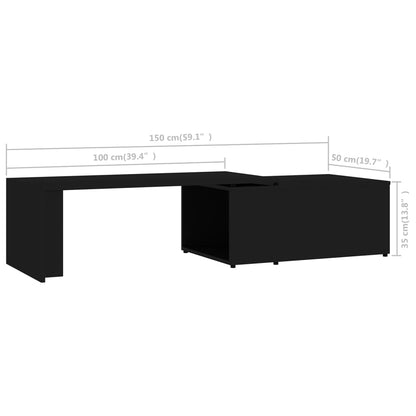 Salongbord Sofabord Svart 150x50x35 cm