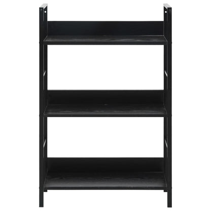 Bokhylle Svart 3 lag 60x27,6x90,5 cm
