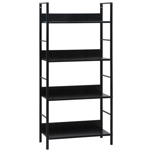 Bokhylle Svart 4 lag 60x27,6x124,5 cm