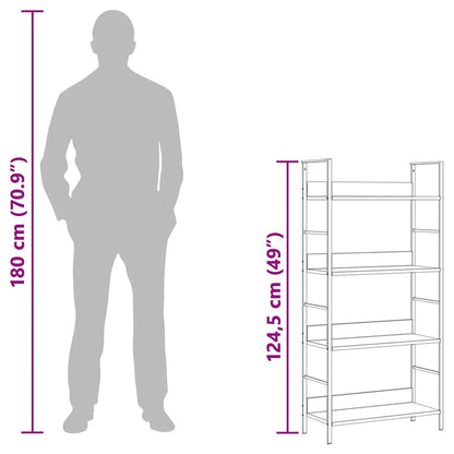 Bokhylle Svart 4 lag 60x27,6x124,5 cm
