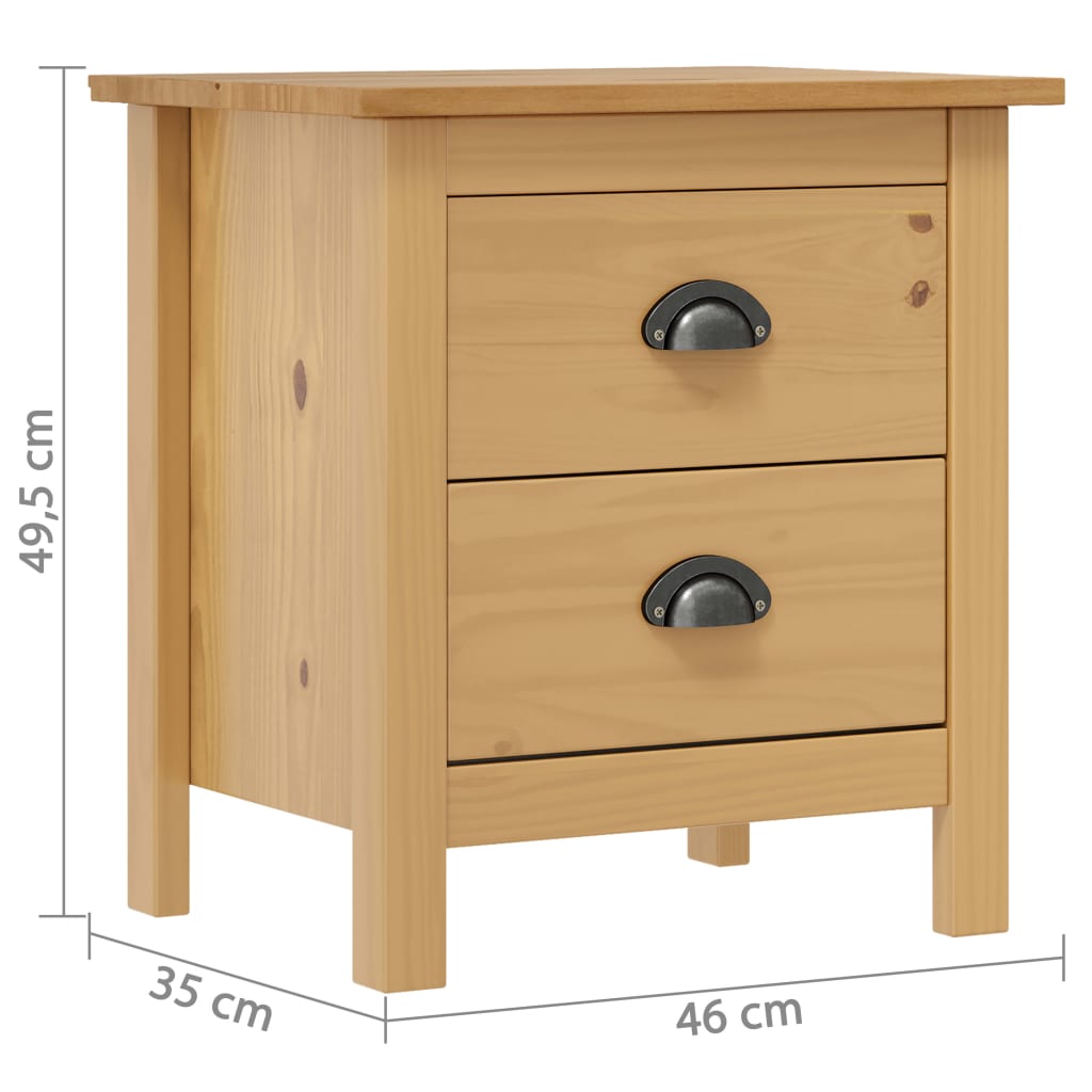 Nattbord Sengbord Tre Hill 46x35x49,5 cm heltre furu