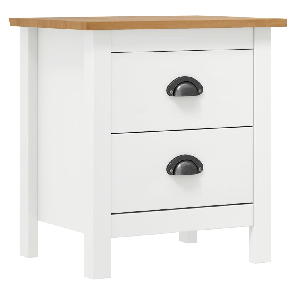 Nattbord Sengbord Hvit Hill 46x35x49,5 cm heltre furu