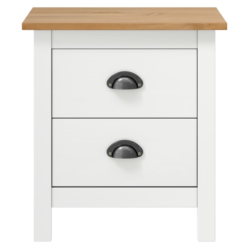 Nattbord Sengbord Hvit Hill 46x35x49,5 cm heltre furu