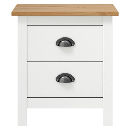 Nattbord Sengbord Hvit Hill 46x35x49,5 cm heltre furu