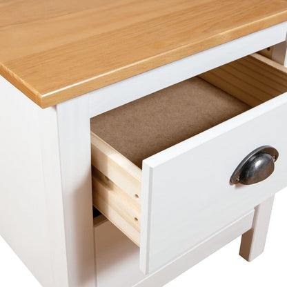 Nattbord Sengbord Hvit Hill 46x35x49,5 cm heltre furu