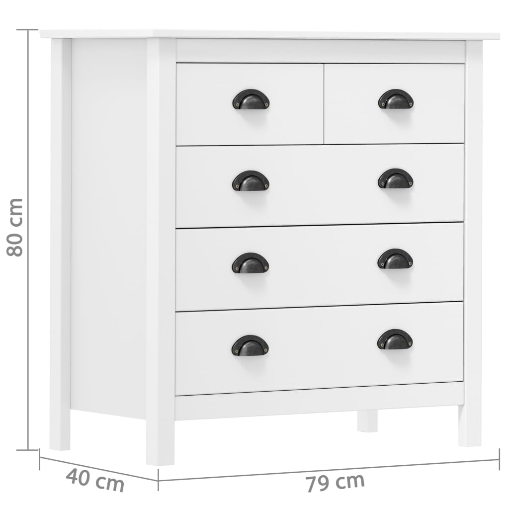 Skjenk Hvit Hill 79x40x80 cm heltre furu