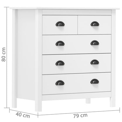 Skjenk Hvit Hill 79x40x80 cm heltre furu