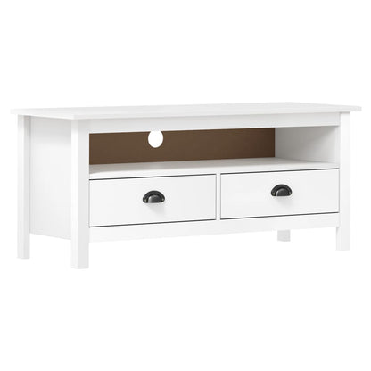 TV-Møbel Hvit TV-benk Hill 110x40x47 cm heltre furu
