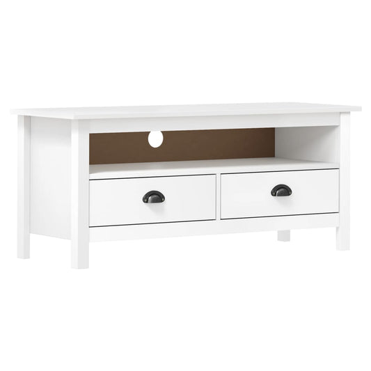 TV-Møbel Hvit TV-benk Hill 110x40x47 cm heltre furu