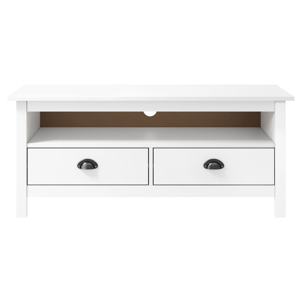 TV-Møbel Hvit TV-benk Hill 110x40x47 cm heltre furu