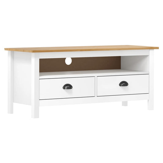 TV-Møbel Hvit TV-benk Hill 110x40x47 cm heltre furu