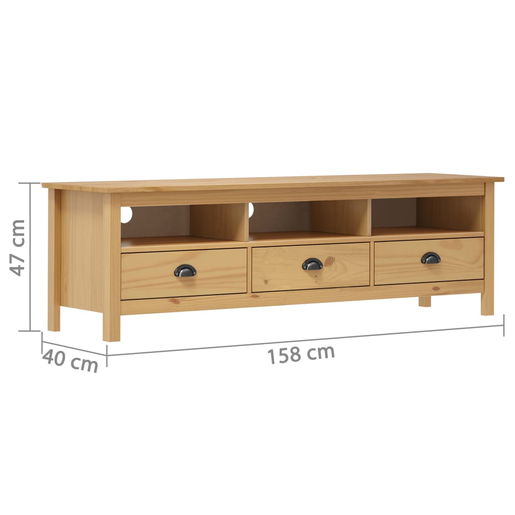 TV-Møbel Honningbrun TV-benk Hill 158x40x47 cm heltre furu