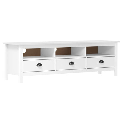TV-Møbel Hvit TV-benk Hill 158x40x47 cm heltre furu