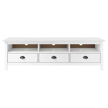TV-Møbel Hvit TV-benk Hill 158x40x47 cm heltre furu