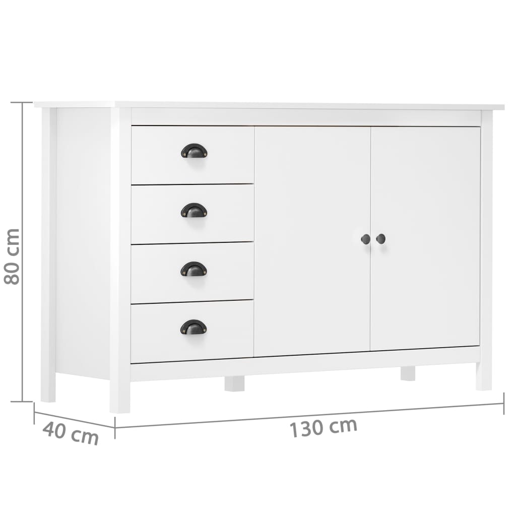 Skjenk Hvit Hill 130x40x80 cm heltre furu
