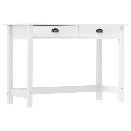 Avlastningsbord konsollbord Hvit Hill med 2 skuffer 110x45x74 cm heltre furu