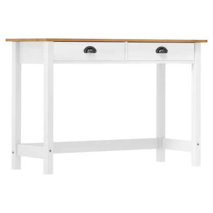 Avlastningsbord Konsollbord Vit Tre Hill med 2 skuffer 110x45x74 cm heltre furu
