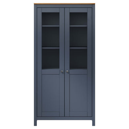 Vitrineskap Hvit Hill 85x37x170,5 cm heltre furu