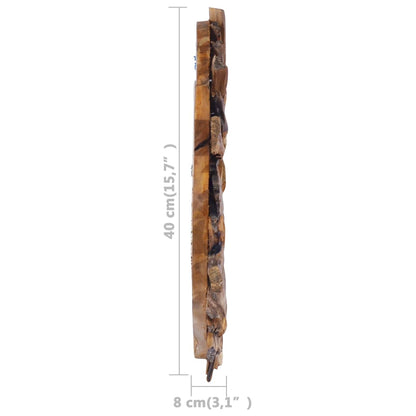 Veggspeil teak 40 cm rund